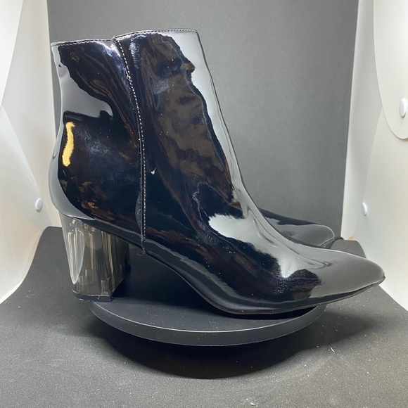 Olivia + Kate Rachel Sleek Black Patent Ankle Boots for Women NWOT Size 10 - Picture 3 of 15